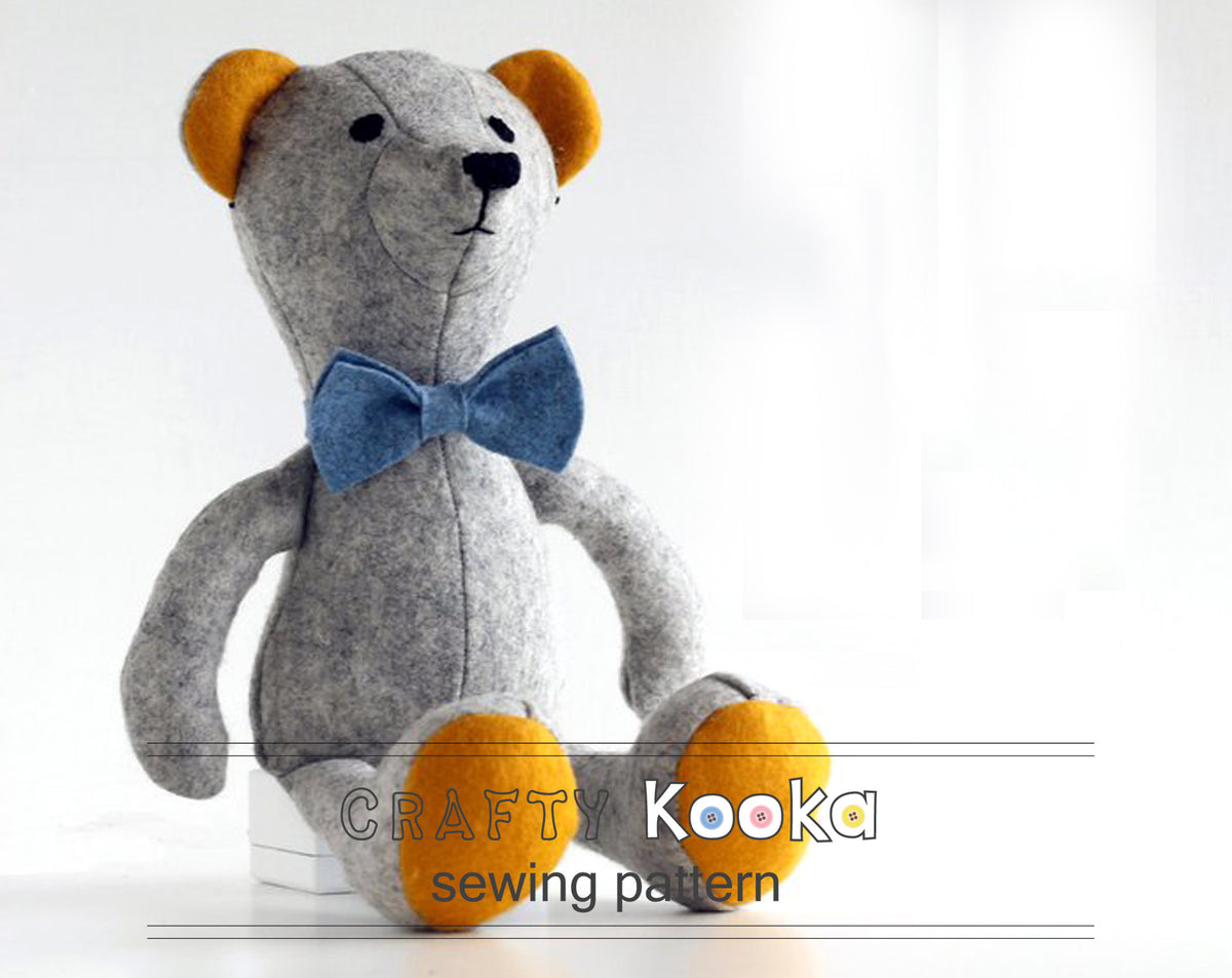 simple printable teddy bear sewing pattern  Teddy bear sewing pattern,  Bear patterns free, Bear patterns sewing