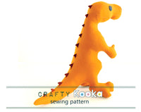 T-Rex  - Soft toy sewing pattern - instant download pdf