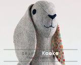 crafty kooka stuffed rabbit sewing pattern