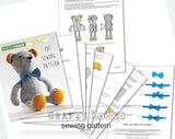 Teddy Bear  - Soft toy sewing pattern - instant download pdf
